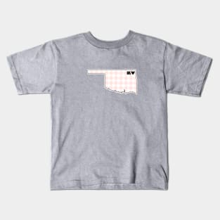 USA States: Oklahoma (pink plaid) Kids T-Shirt